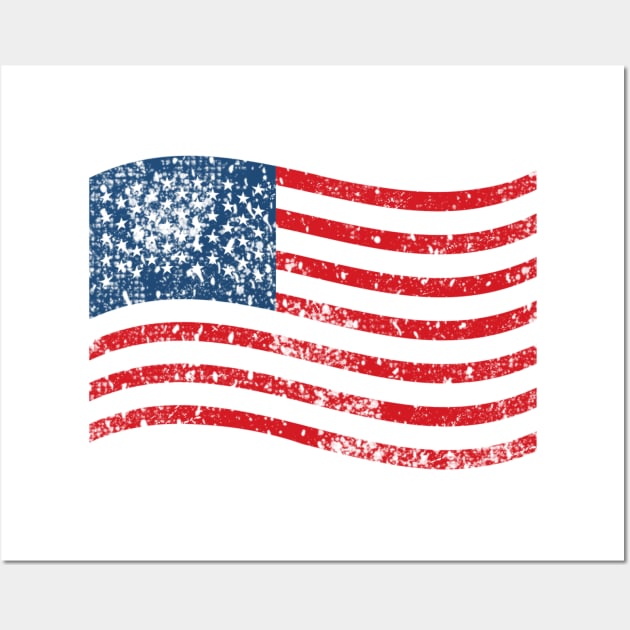 Distressed American Flag Patriotic USA Wall Art by Little Duck Designs